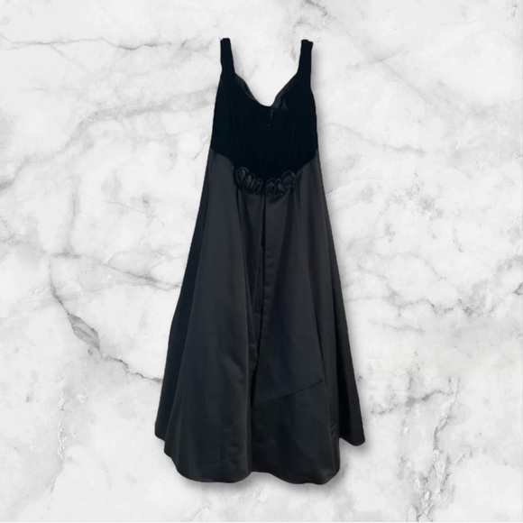 Solid Black and velvet Prom Dress - Picture 2 of 5